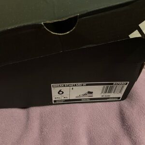 Boys Black and White Adidas Break Start Mid Sneakers